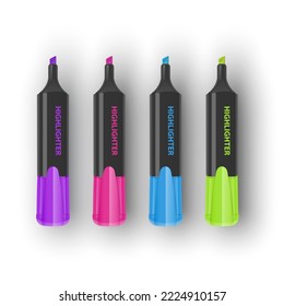 Realistic multi-colored markers Vector format