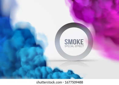 Realistic multi-colored smoke on a black background. isolated fog or smoke, transparent special effect. Bright magic cloud.Abstract illustration for the design of a banner, advertisement or web site. 