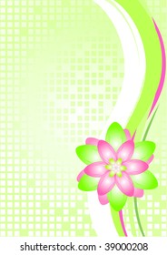 Realistic multi-layered flower with waves and grid