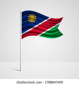 Realistic Namibia Country Flag Waving Wind Stock Vector Royalty Free Shutterstock