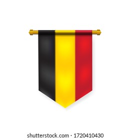 Realistic national belgium flag mockup for design element