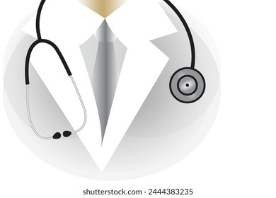 Realistic national doctors day background with stethoscope on medical background