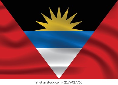 The Realistic National Flag of Antigua and Barbuda