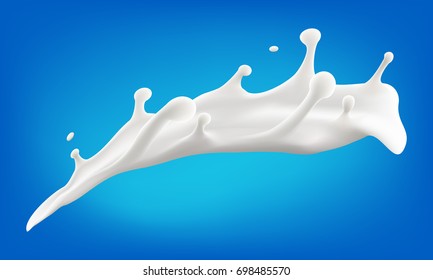 Realistic natural Milk or yogurt splash objects 3d vector product illustration