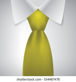 Realistic necktie and white shirt, vector illustration