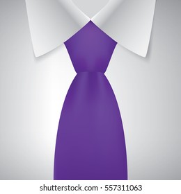 Realistic necktie and white shirt, vector illustration