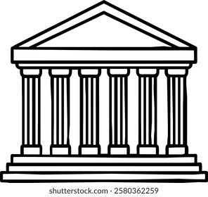 realistic neoclassical building icon. grand historical architecture vector. classical landmark with columns and carvings.