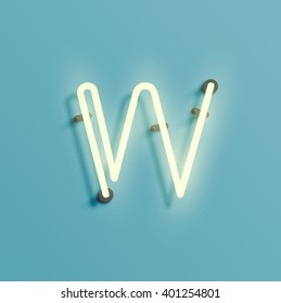 Realistic neon character from a typeset, vector