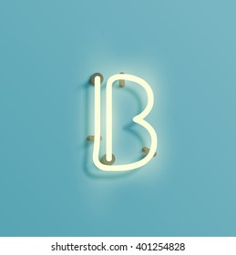 Realistic neon character from a typeset, vector