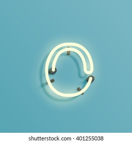 Realistic neon character from a typeset, vector