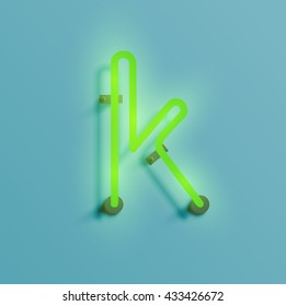 Realistic neon character typeset, vector