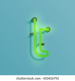 Realistic neon character typeset, vector