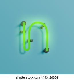 Realistic neon character typeset, vector