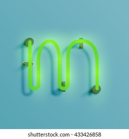 Realistic neon character typeset, vector