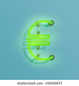 Realistic neon character typeset, vector