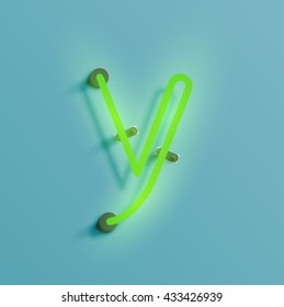 Realistic neon character typeset, vector