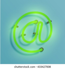 Realistic neon character typeset, vector