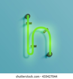 Realistic neon character typeset, vector