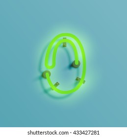 Realistic neon character typeset, vector