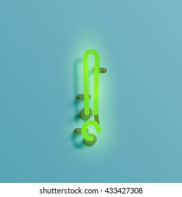 Realistic neon character typeset, vector