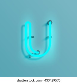 Realistic neon character typeset, vector