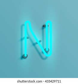 Realistic neon character typeset, vector
