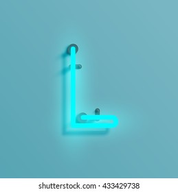 Realistic neon character typeset, vector