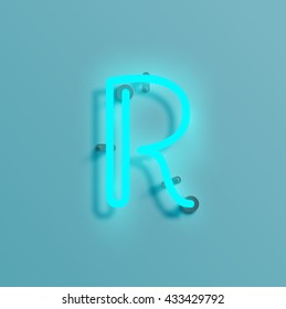 Realistic neon character typeset, vector
