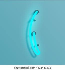 Realistic neon character typeset, vector
