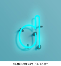 Realistic neon character typeset, vector