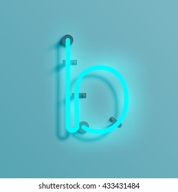 Realistic neon character typeset, vector