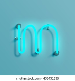 Realistic neon character typeset, vector