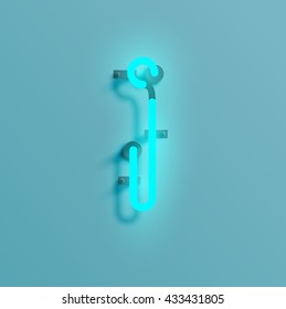 Realistic neon character typeset, vector