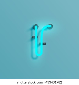 Realistic neon character typeset, vector