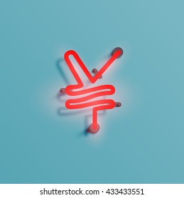 Realistic neon character typeset, vector