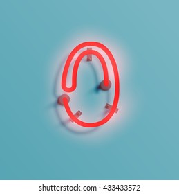 Realistic neon character typeset, vector