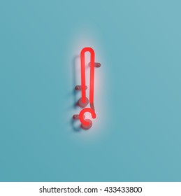 Realistic neon character typeset, vector