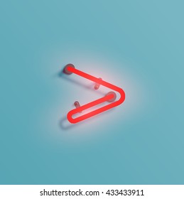 Realistic neon character typeset, vector