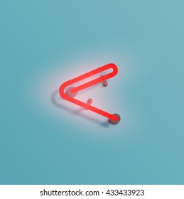 Realistic neon character typeset, vector