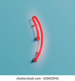 Realistic neon character typeset, vector