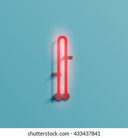 Realistic neon character typeset, vector