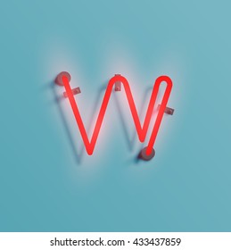 Realistic neon character typeset, vector