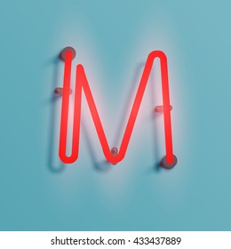 Realistic neon character typeset, vector
