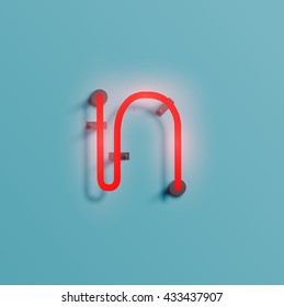 Realistic neon character typeset, vector