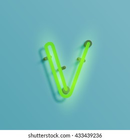 Realistic neon character typeset, vector