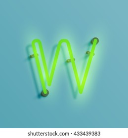 Realistic neon character typeset, vector