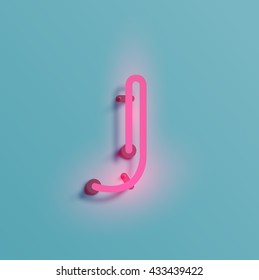 Realistic neon character typeset, vector