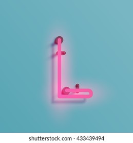 Realistic neon character typeset, vector