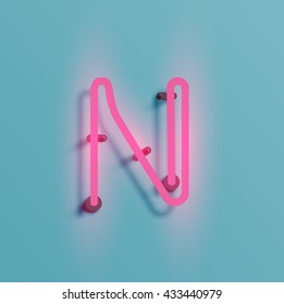 Realistic neon character typeset, vector