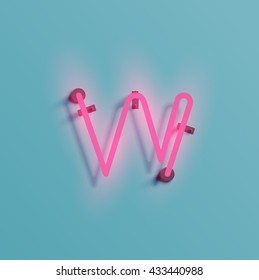 Realistic neon character typeset, vector